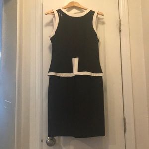 Black and white peplum dress